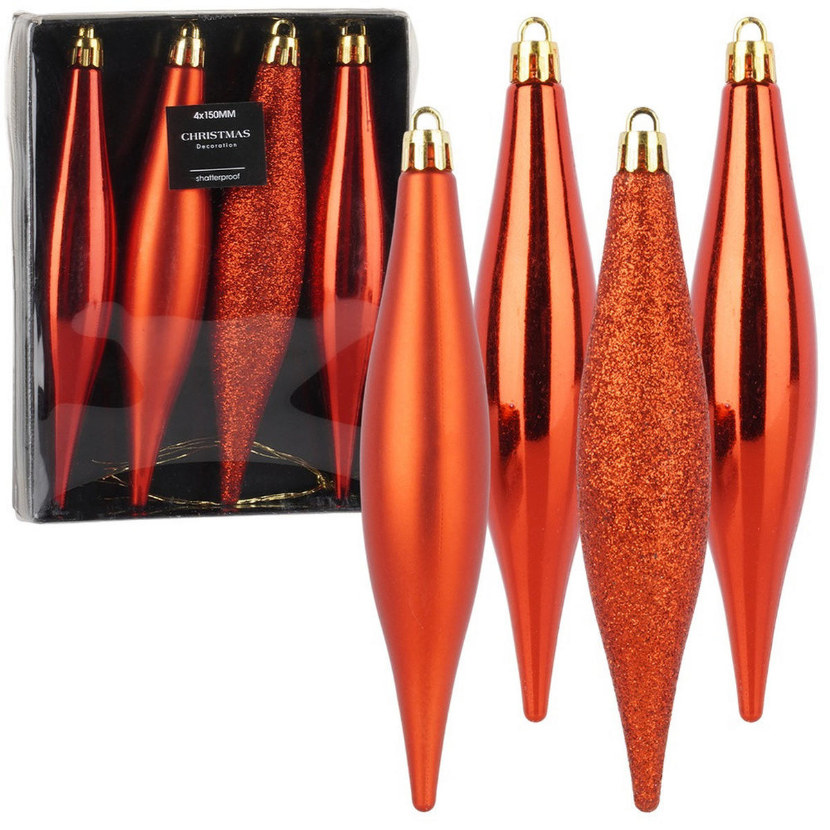 CHRISTBAUMKUGELN-SET bruchsicher 40-teilig Gold-Rot - Multicolor, Kunststoff (10/10/10cm) - Home Styling Collection