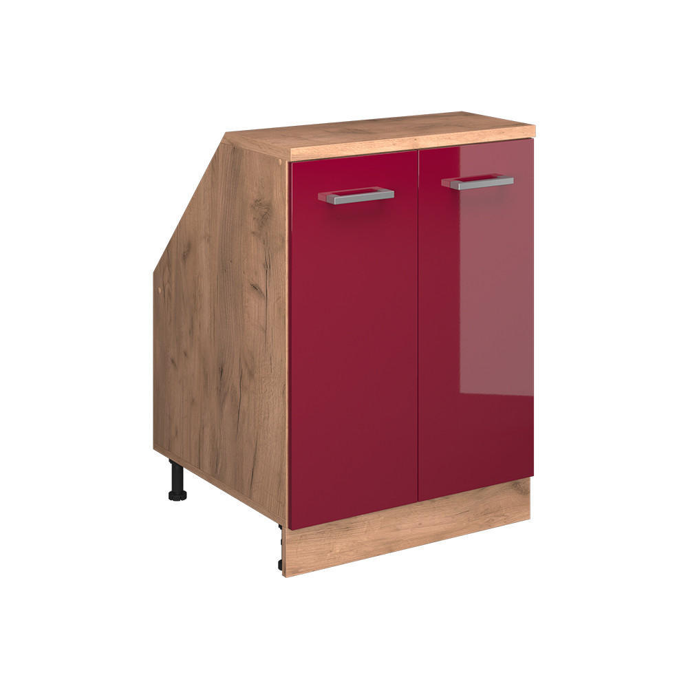 Vicco ŠIKMÁ SKŘÍŇ Rion Červená vysoký lesk 60 x 81.6 cm se 2 dveřmi, korpus skříně hloubka 60 cm