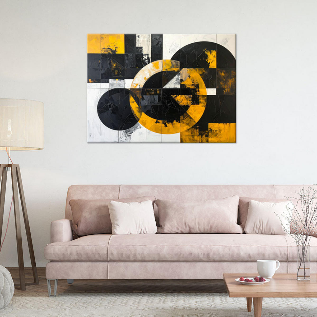 LEINWANDBILD 3D und geometrisch 30x20cm - Gelb, Textil (30/20cm) - Feeby