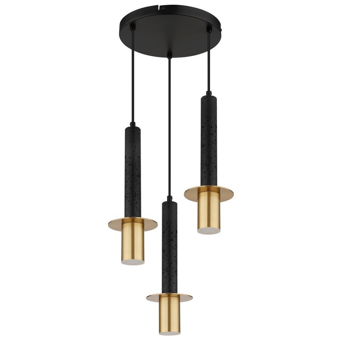 HÄNGELEUCHTE SHANNA Metall Schwarz matt LED 3-flammig - Schwarz, Metall (33/33/130cm) - Globo Lighting