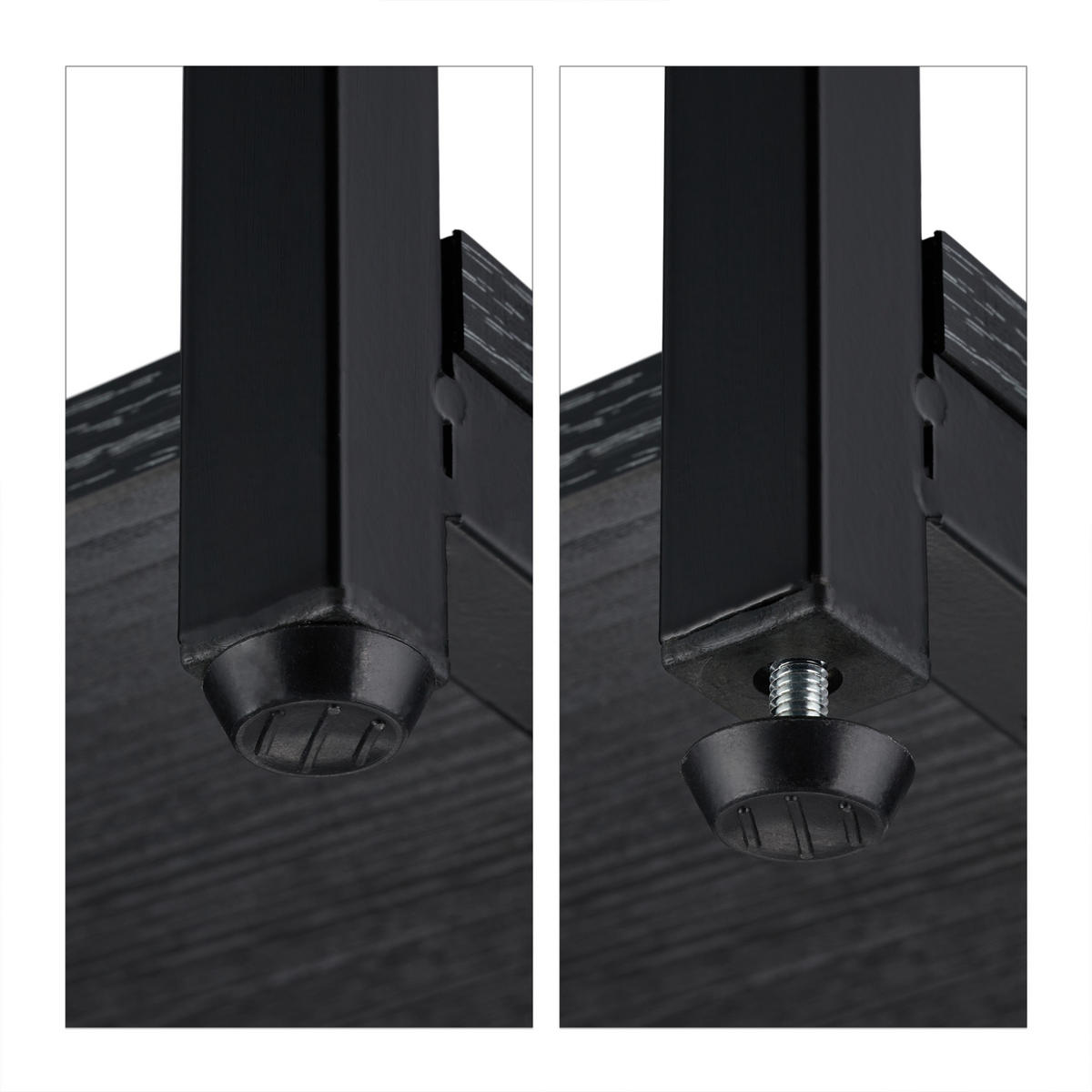 PFLANZENREGAL - Schwarz, Holzwerkstoff/Metall (78/150/24cm) - Relaxdays
