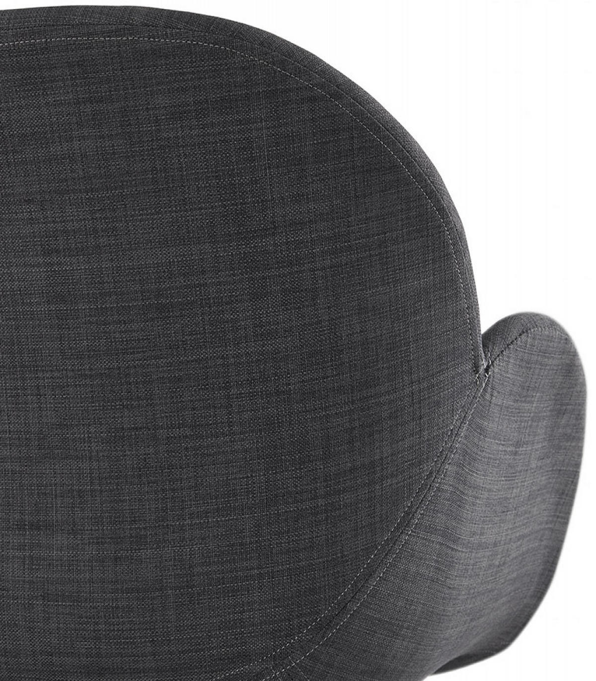 DESIGNERSTUHL JUMBO Stoffschale mit Armlehnen und Kufengestell Chrom, Anthrazit 59x58x87 cm - Chromfarben/Anthrazit, Textil/Metall (59/87/58cm) - KADIMA DESIGN