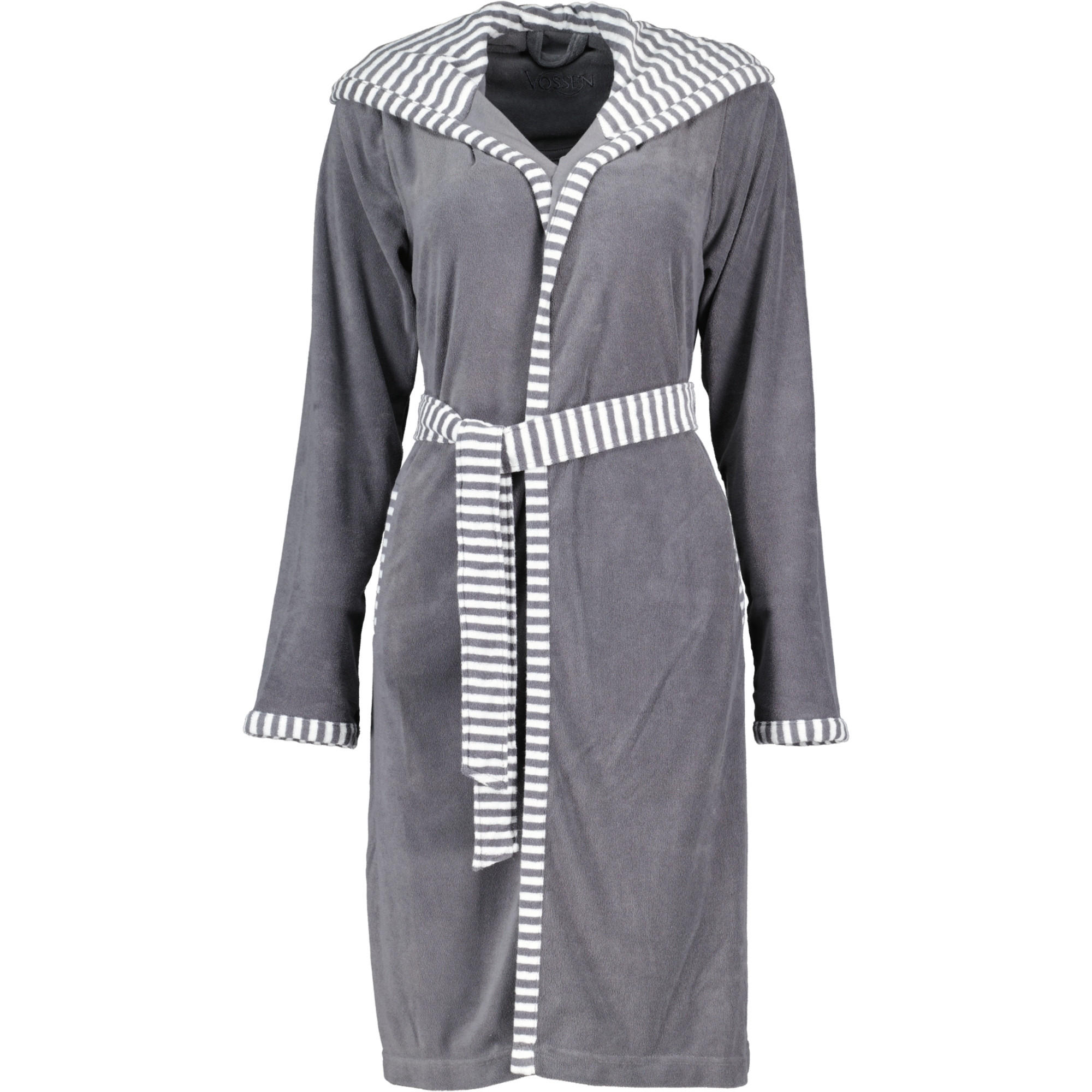 BADEMÄNTEL DAMEN KURZMANTEL MIT KAPUZE JUNO GRAPHIT - 7660 - Grau, Textil (XLnull) - Vossen