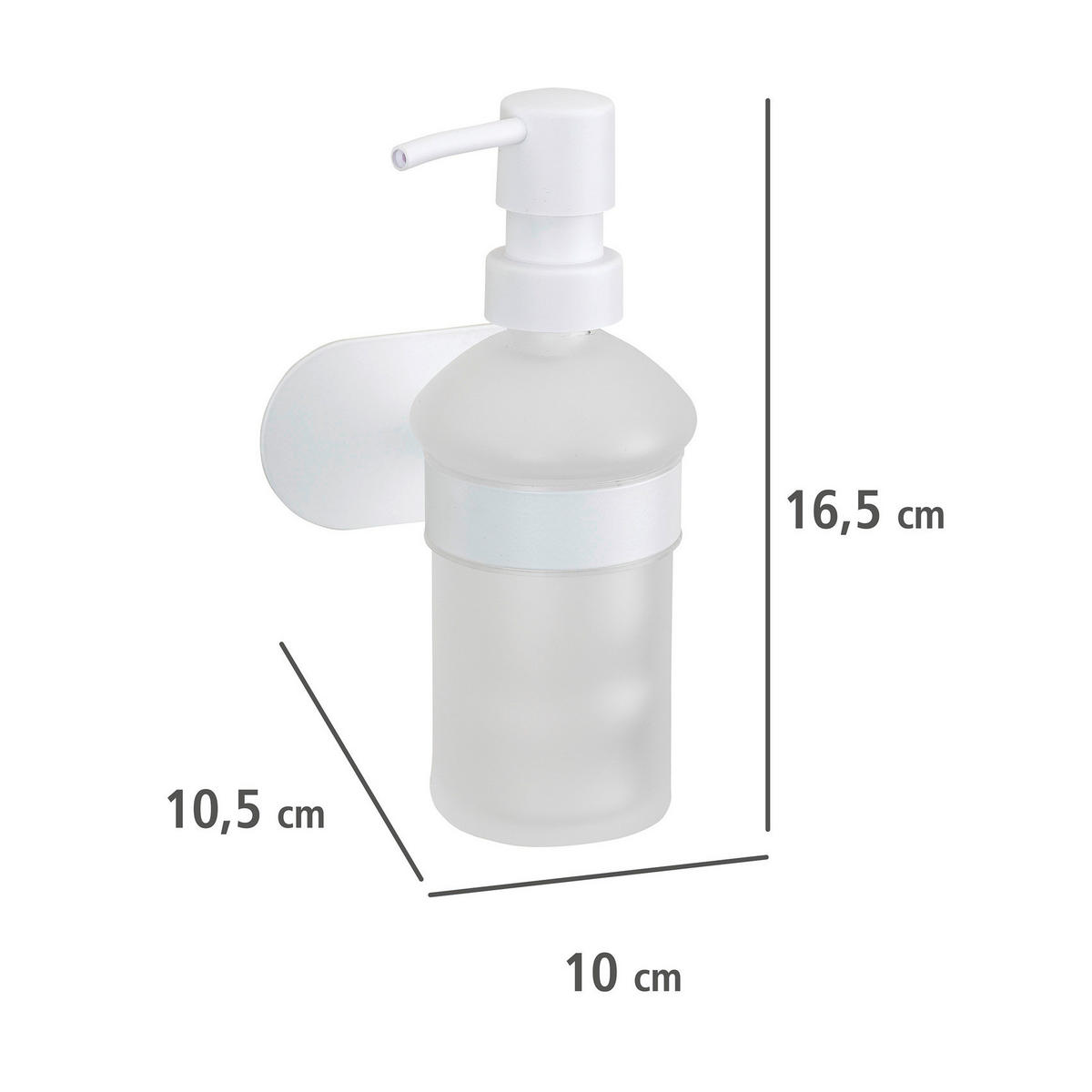 SEIFENSPENDER Turbo - Loc Shine 10,5/16/16,5 cm - Weiß, Metall (16/16.5/10.5cm) - Wenko