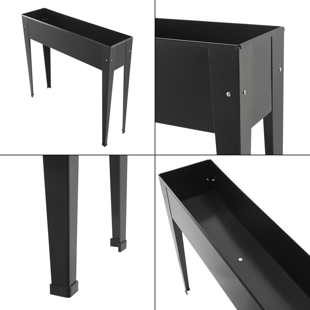 HOCHBEET Lelystad - Anthrazit, Metall (98/82/25cm) - [en.casa]