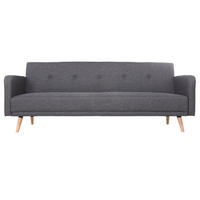 SCHLAFSOFA 3-Sitzer Skandinavisches Design Dunkelgrau ULLA - Dunkelgrau, Textil (82.5/80.5/205cm) - Miliboo