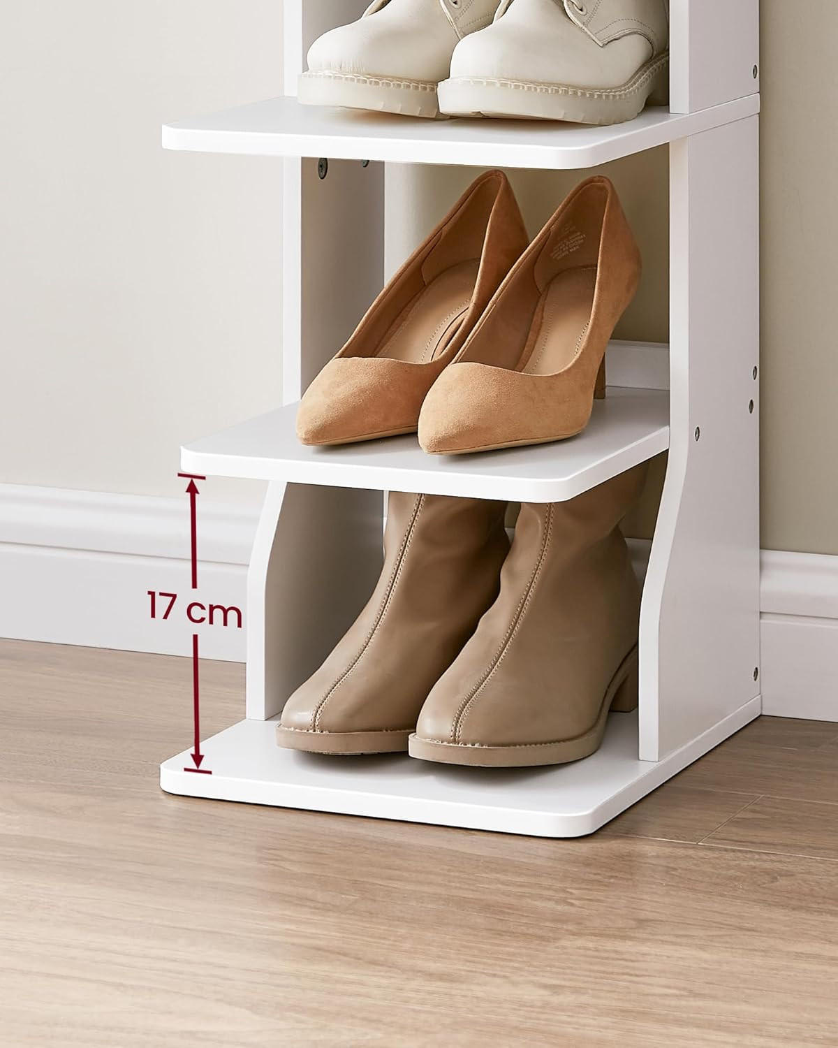 SCHUHSCHRANK Weiß 26,4x30 cm LBS200T14V1 6 Praktische Ablagen - Weiß, Holzwerkstoff (26.4/110.4/30cm)