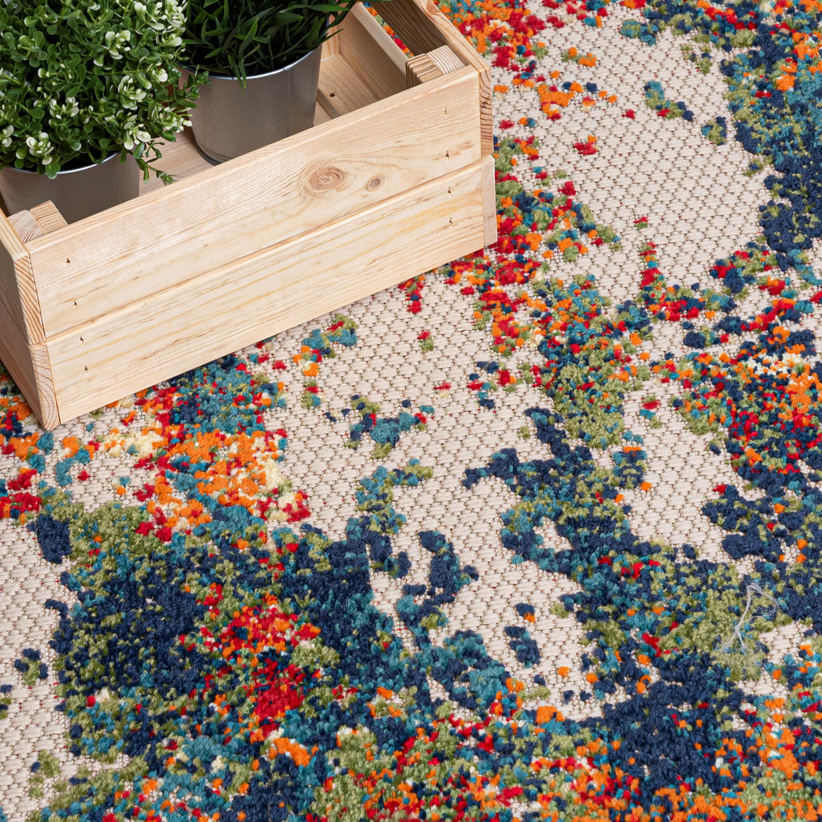 TEPPICH In-Outdoor Bunte Abstrakt - Kurzflor Rechteckig - 140 x 200 cm - Multicolor, Textil (140/200cm) - Mazovia