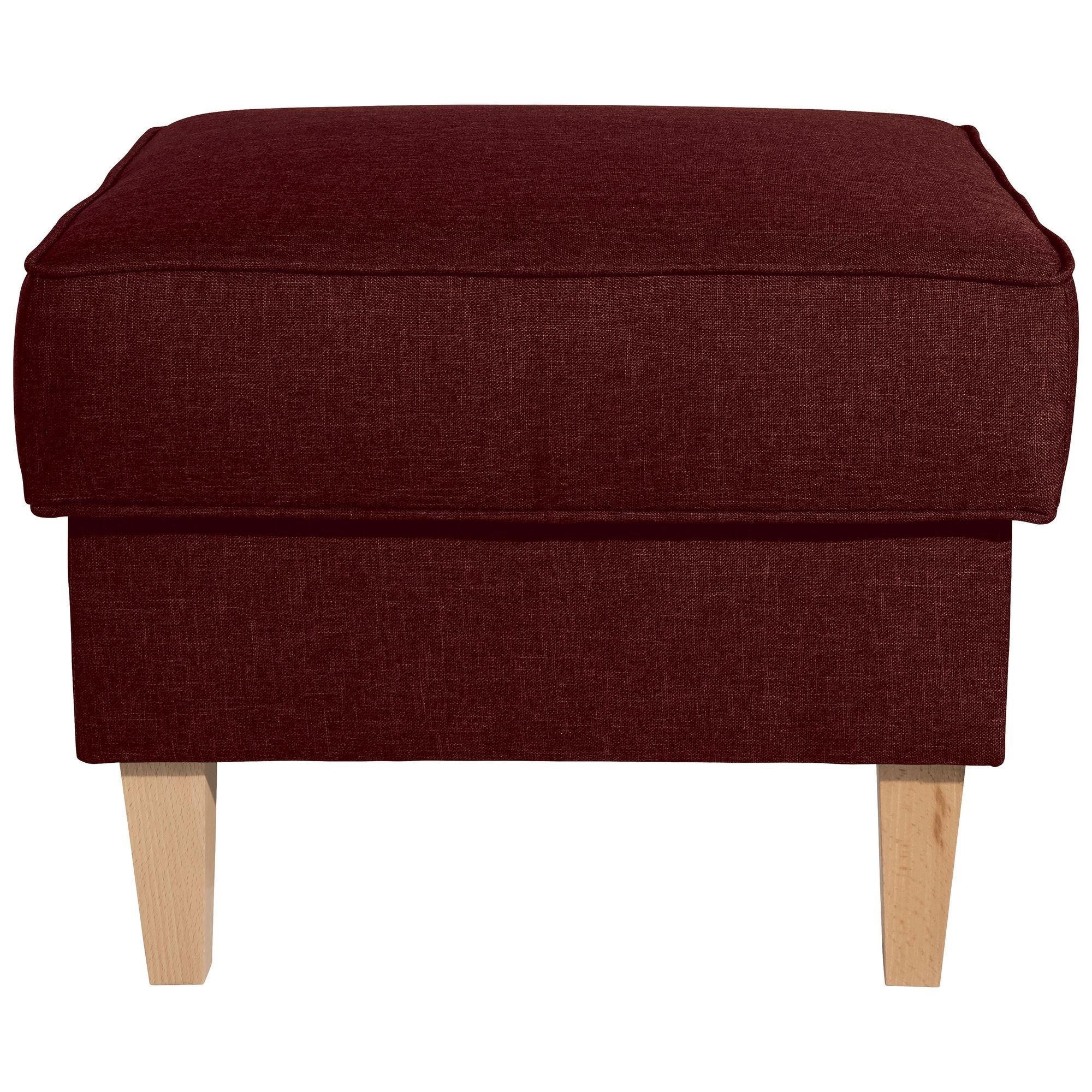 HOCKER Karlen Bezug Flachgewebe Buche natur / rot - Rot/Buchefarben, Kunststoff (53/45/53cm) - 58aufmkessel