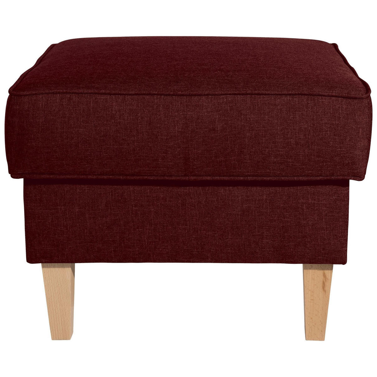 HOCKER Karlen Bezug Flachgewebe Buche natur / rot - Rot/Buchefarben, Kunststoff (53/45/53cm) - 58aufmkessel