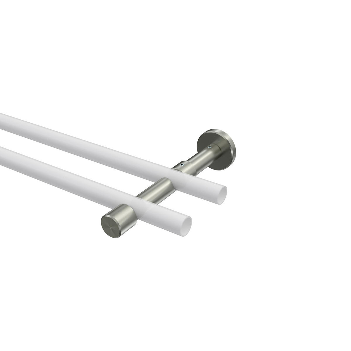 TRÄGER FÜR GARDINENSTANGEN 16 mm Ø, Sinux 2-läufig, Edelstahl-Optik - Edelstahlfarben, Metall (15.8/4/4cm) - INTERDECO