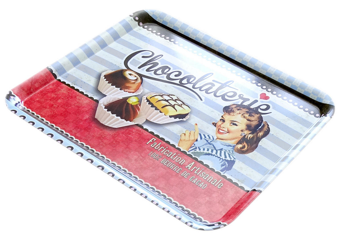 TABLETT Schokolade, rechteckige Melamin Serviertablett 50x37 cm - Dunkelbraun, Kunststoff (37/2/50cm) - Lashuma