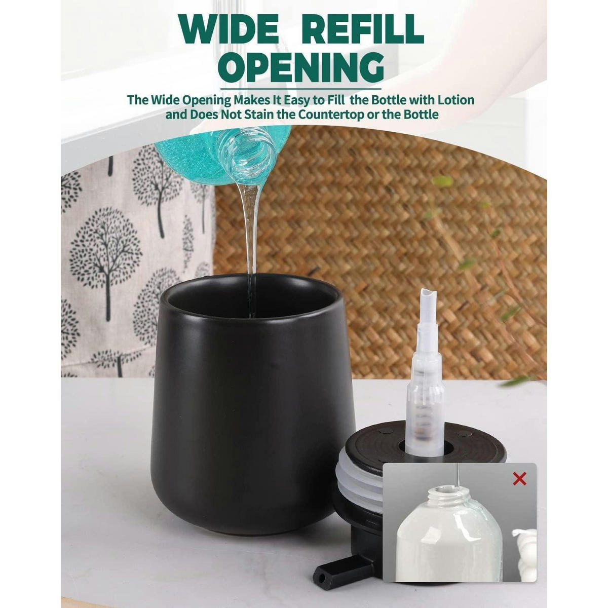 SEIFENSPENDER Keramik Schwarz 350ml - Schwarz, Keramik (5.8/12.5/9.2cm)