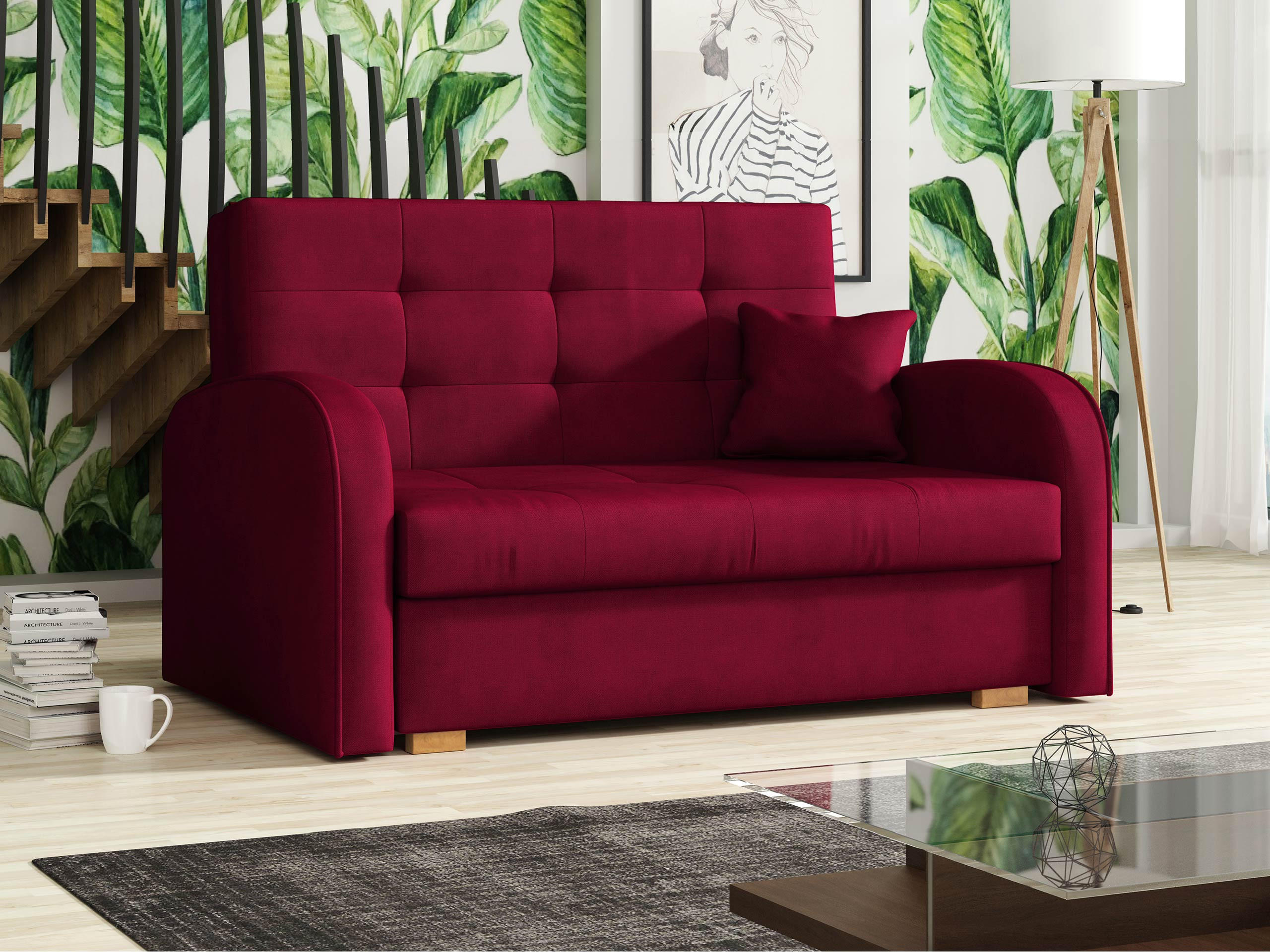 SCHLAFSOFA Viva Gold II - Rot/Braun, Holz/Textil (133/85/98cm) - MIRJAN24