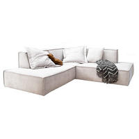 ECKSOFA SAMU Beige Webstoff - Beige/Schwarz, Textil (226/224cm) - KAWOLA