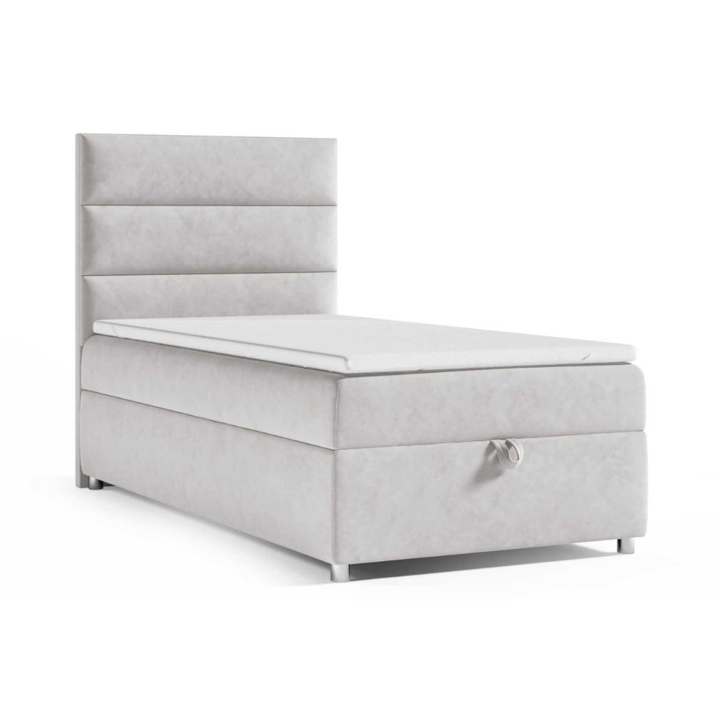 BOXBETT mit Bettkasten Trinity K4-SINGLE Bonellfederkern inkl. Topper - Silberfarben, Holz/Holzwerkstoff (80/200cm) - Best For Home