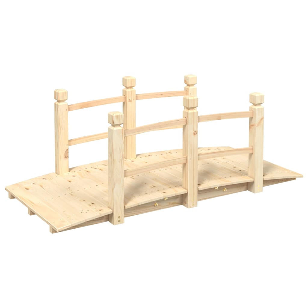 HOLZBRÜCKE mit Geländer ROBBI Natur | 150x67x56cm | Gartenbrücke mit Geländer Teichbrücke - Naturfarben, Holz (67/150/56cm) - DELUKE