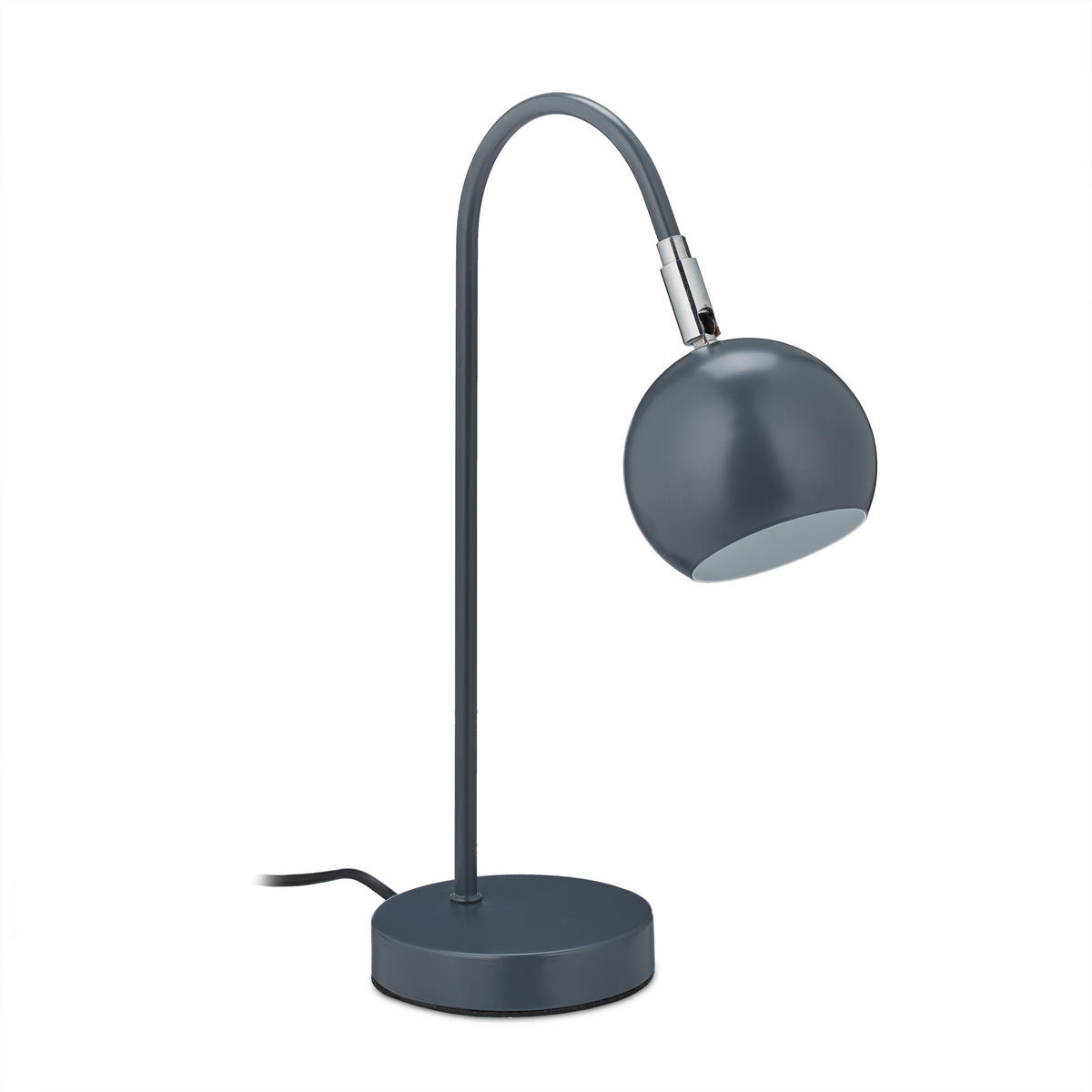 SCHREIBTISCHLAMPE - Grau, Metall (24.5/12/37.5cm) - Relaxdays
