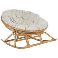 SCHAUKELSTUHL Rattan naturfarben/hellbeige Orvieto - Beige/Naturfarben, Naturmaterialien (110/72/108cm) - Beliani
