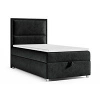 BOXBETT mit Bettkasten Trinity K-11 SINGLE Bonellfederkern inkl. Topper - Schwarz, Holz/Holzwerkstoff (100/200cm) - Best For Home