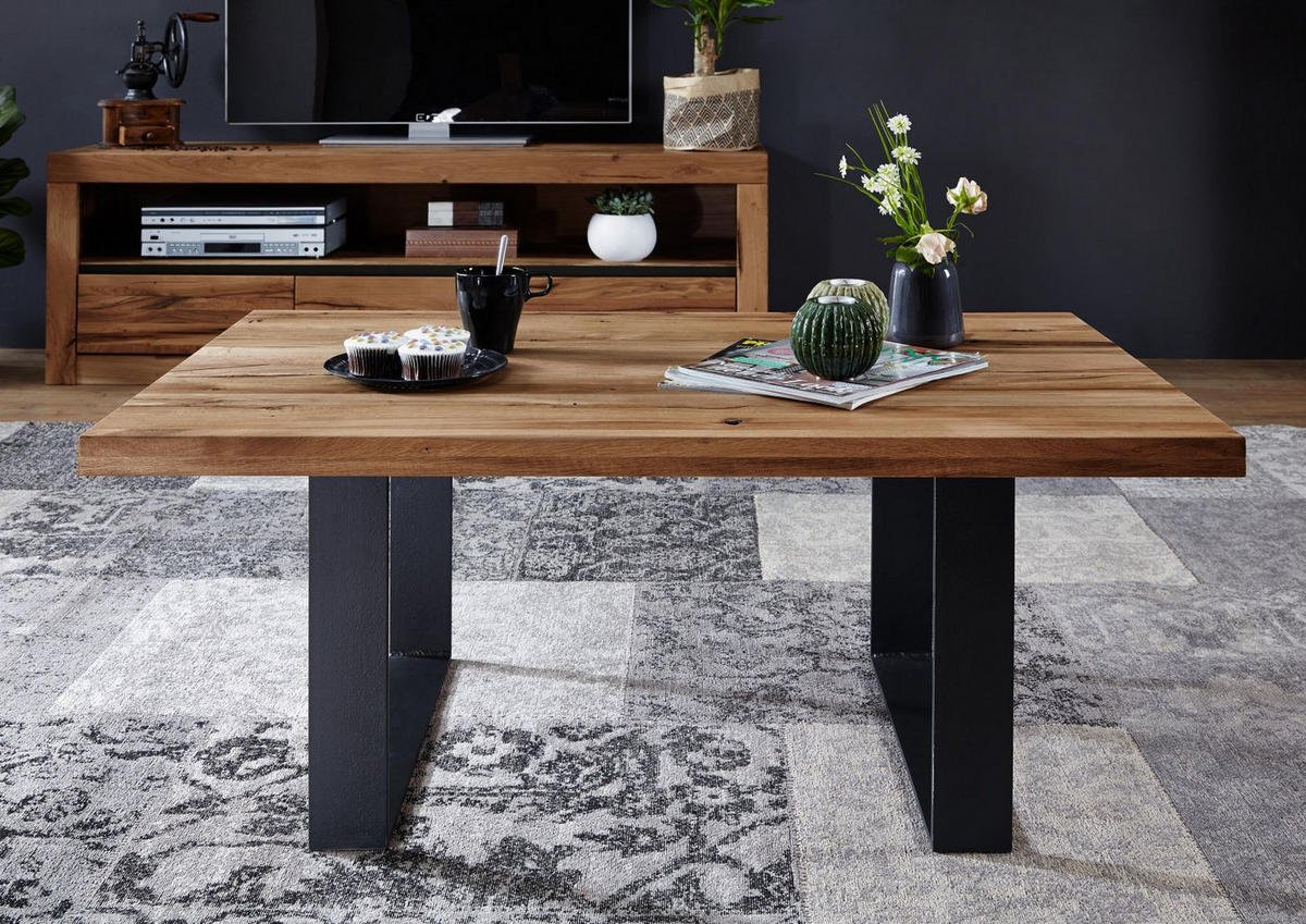 COUCHTISCH Wild-/Zerreiche 110x70x45 natur geölt MONTREUX #116 - Braun, Holz (110/70/45cm) - Massivmoebel24