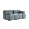 2-SITZER-SOFA Samt Stoff Blau - Blau/Schwarz, Kunststoff/Textil (190/70/96cm) - Makamii