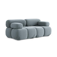 2-SITZER-SOFA Samt Stoff Blau - Blau/Schwarz, Kunststoff/Textil (190/70/96cm) - Makamii