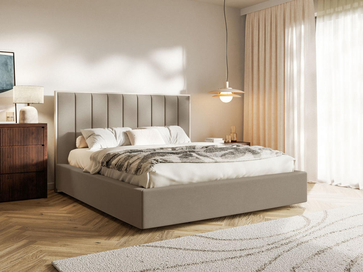 POLSTERBETT Togents Braun mit Veloursbezug, 160x200 cm - Braun, Textil (160/200cm) - Selsey