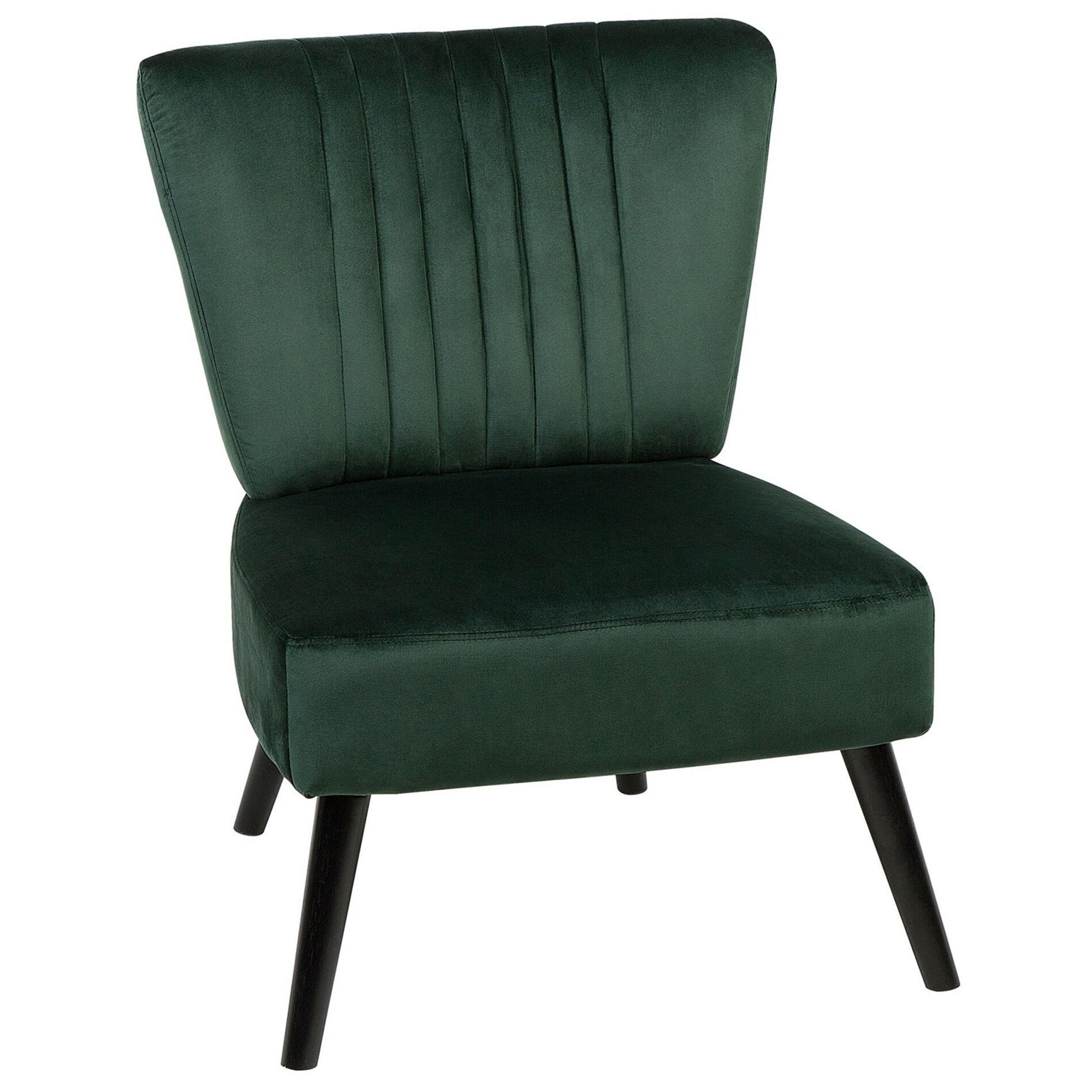 SESSEL Samtstoff Grün Vaasa - Grün, Holz/Textil (61/85/60cm) - Beliani
