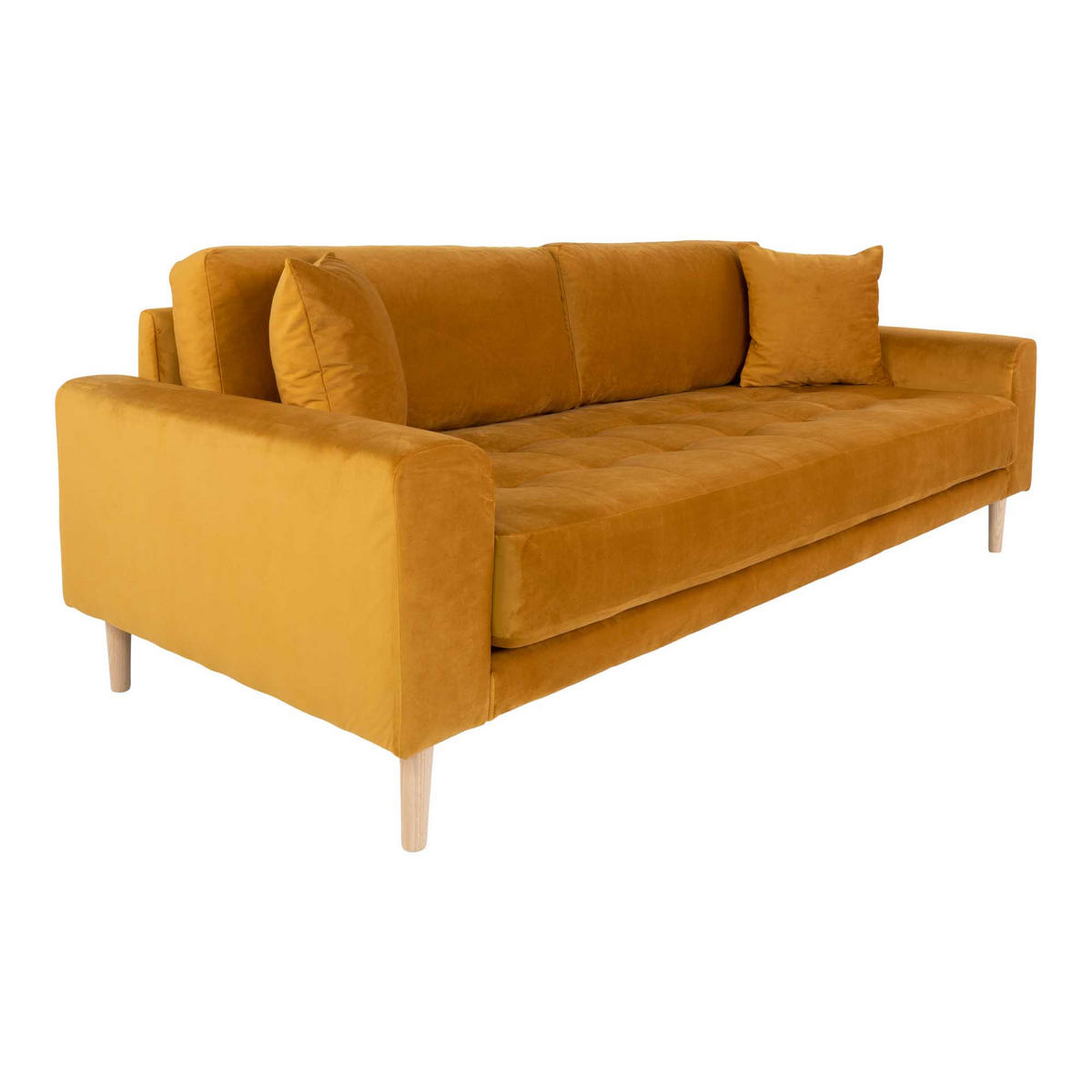 3-SITZER-SOFA senfgelb - Gelb, Textil (210/78/93cm) - ebuy24