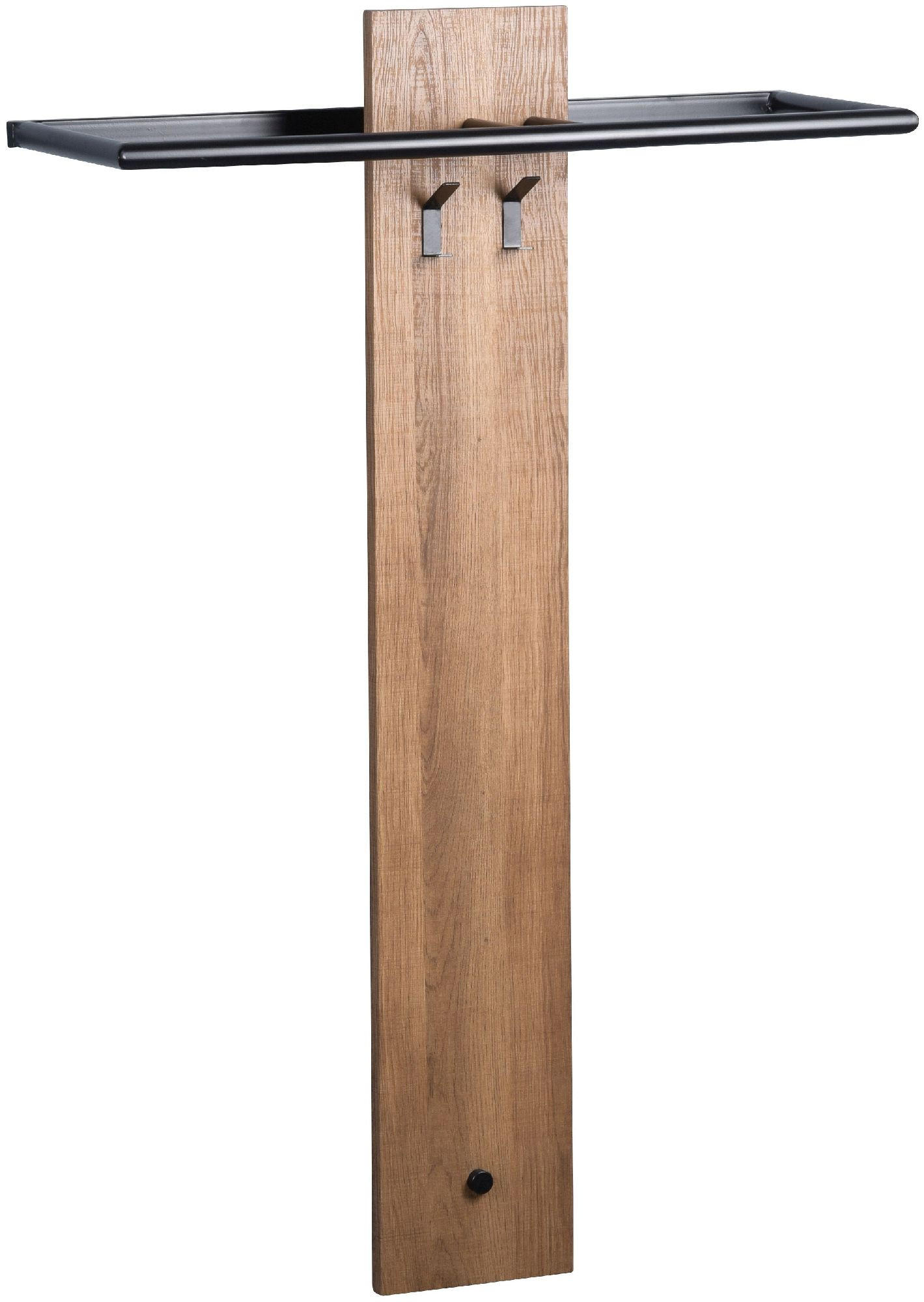 GARDEROBENLEISTE Singapur Eiche Dekor 2 Kleiderhaken Hängestange 80/120/25 cm - Braun, Holzwerkstoff (120/5/25cm) - M2 Kollektion
