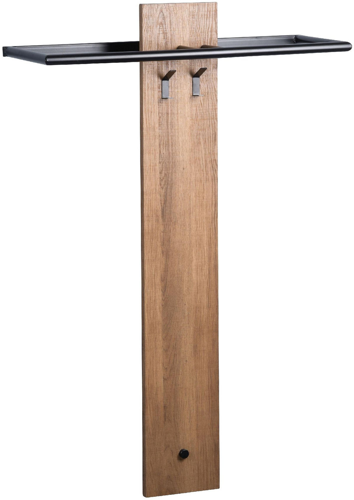 GARDEROBENLEISTE Singapur Eiche Dekor 2 Kleiderhaken Hängestange 80/120/25 cm - Braun, Holzwerkstoff (120/5/25cm) - M2 Kollektion