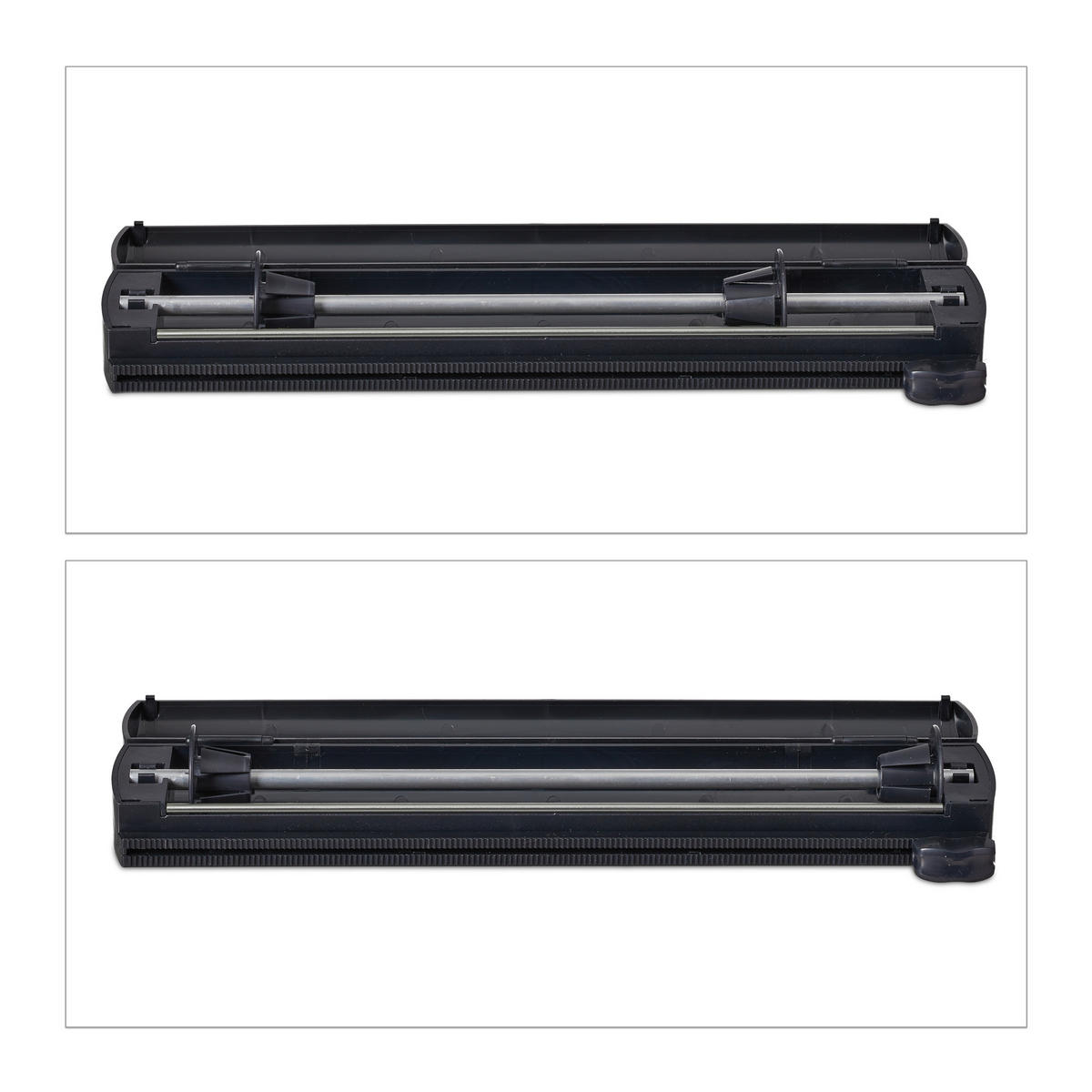 2XFOLIENSCHNEIDER - Schwarz, Kunststoff/Metall (37/5/8cm) - Relaxdays