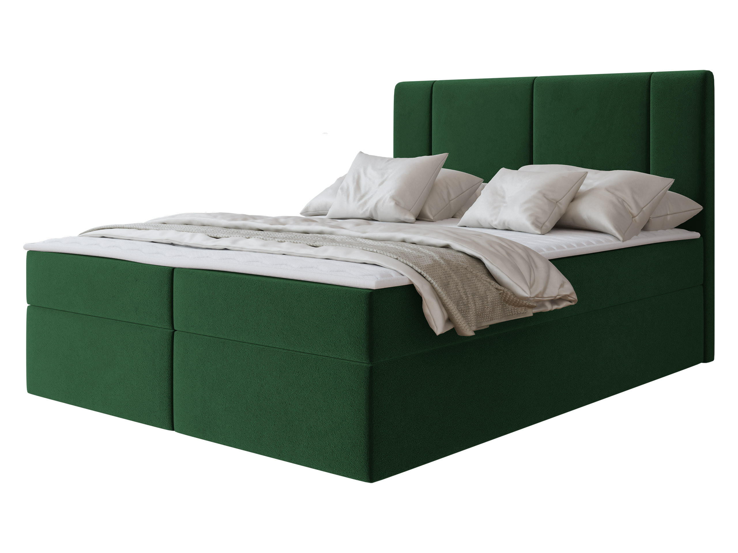 BOXBETT Michelle 160x200 - H3 - Schwarz/Grün, Holzwerkstoff/Kunststoff (160/200cm) - MIRJAN24