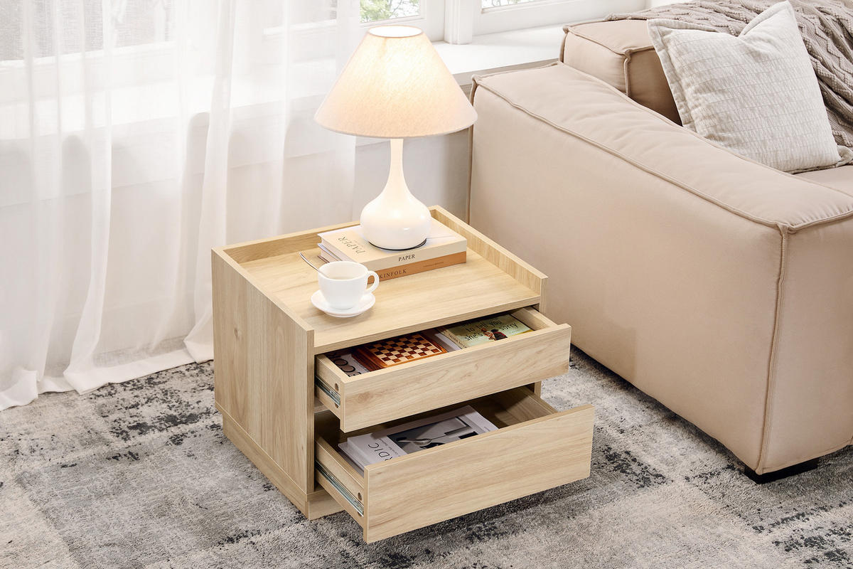 NACHTTISCH Natur - Naturfarben, Holzwerkstoff (50/40/40cm) - SoBuy