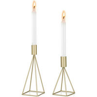 KERZENSTÄNDER 2er Set Metall Gold - Goldfarben, Metall (9/24/9cm)