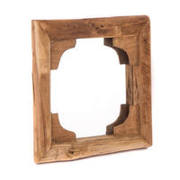 WANDSPIEGEL India Teakholz, 50x50 cm naturfarben - Braun, Holz (50/50/5cm) - CREEDWOOD
