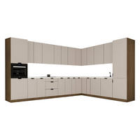 WINKELKÜCHE 385 x 285 cm - Sorento KS11-M385 - in Beige / Dunkle Eiche - Eichefarben/Beige, Holz/Metall (670/247/58cm)