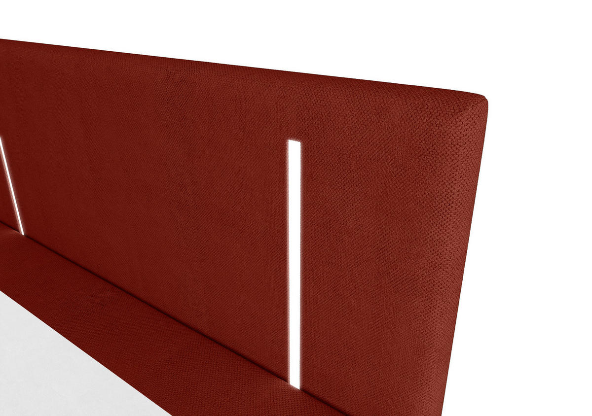 BOXBETT ONO mit Matratze H3, Bonell und Topper 180x200 CURIO 57 - Rot, Textil (180/200cm) - Bedante