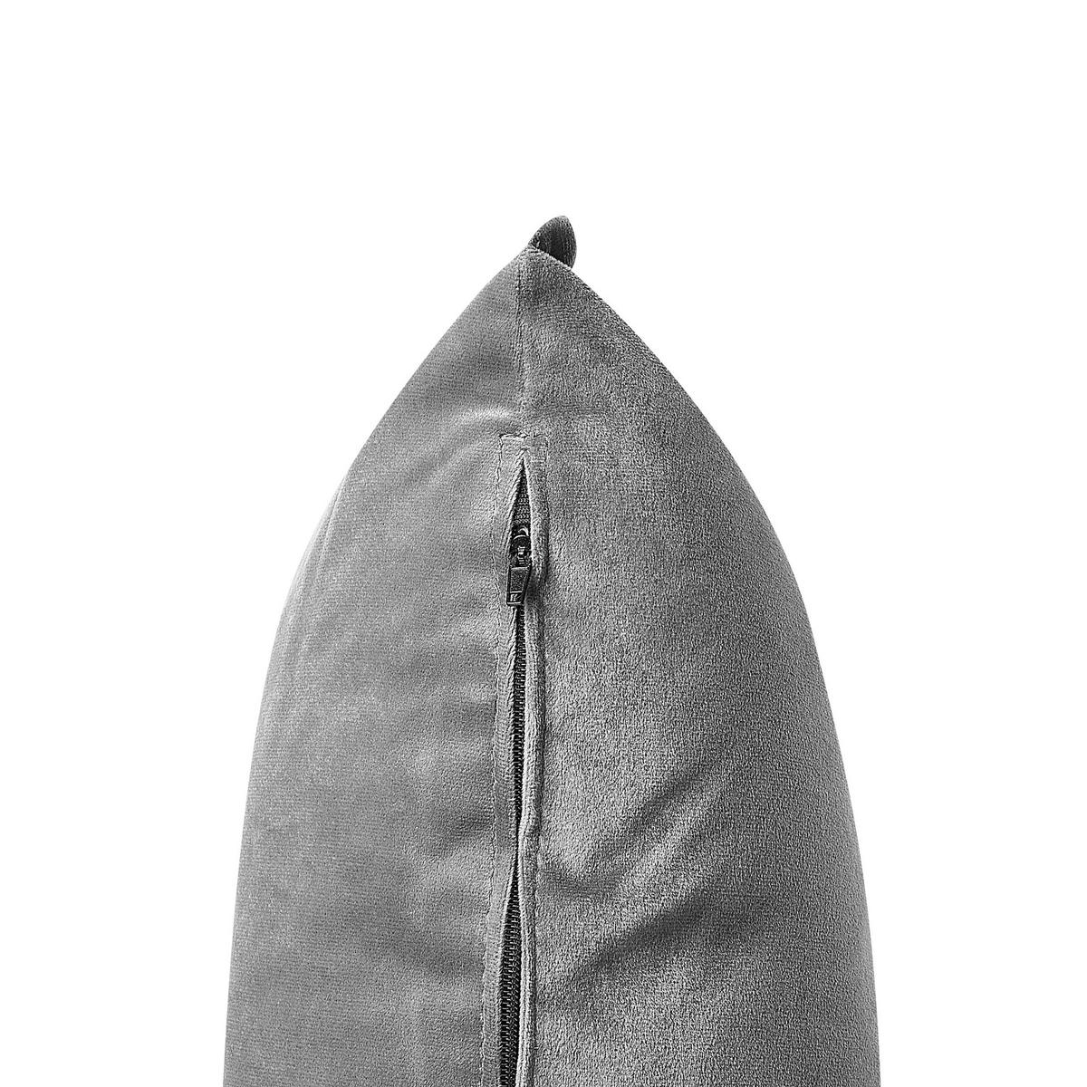 4-SITZER-SOFA Samtstoff Hellgrau Aure - Hellgrau, Textil (342/77/106cm) - Beliani