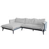 ECKSOFA QUENYA Hellgrau Velvet - Hellgrau/Schwarz, Textil (294/184cm) - KAWOLA