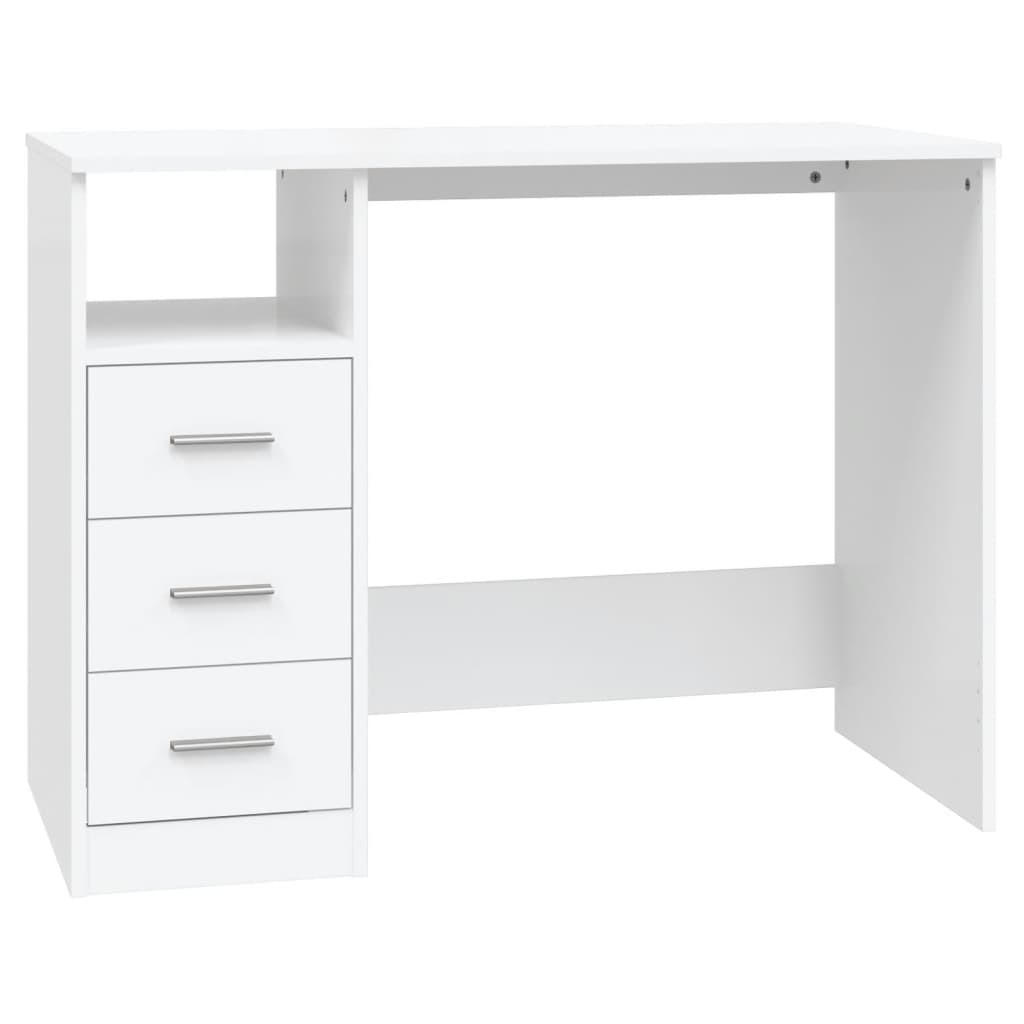 SCHREIBTISCH mit Schubladen Weiß 102x50x76 cm Holzwerkstoff - Weiß, Holzwerkstoff (102/50/76cm) - furnicato