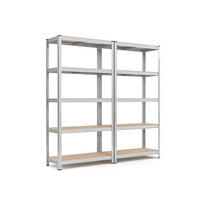 SCHWERLASTREGAL ST. JOHN'S 2ER-SET - Silberfarben, Metall (40/180/90cm) - Hansiro