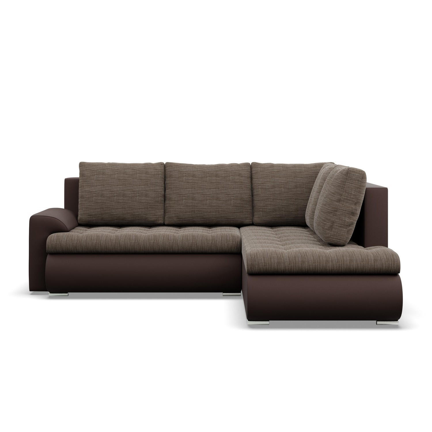 ECKSOFA RECHTS MIT SCHLAFFUNKTION FORESTA, Braun + Braun - Braun, Textil (230/200cm) - Mebligo