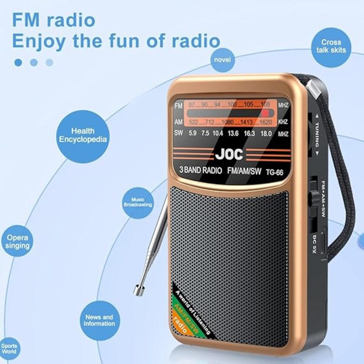 RADIO 7/3.4/12.9 cm - Schwarz, Kunststoff (7/3.4/12.9cm) - Authentics