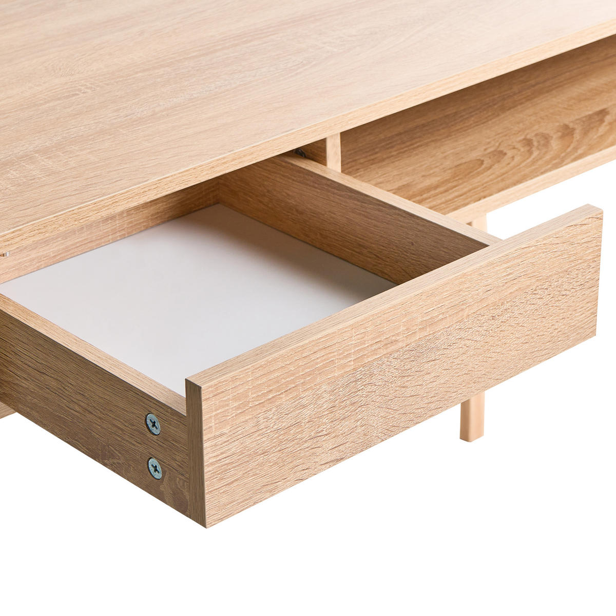 SCHREIBTISCH 107/48 cm Hellbraun Kofoten - Hellbraun/Braun, Holzwerkstoff/Metall (48/107/76cm) - Beliani