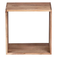 BEISTELLTISCH Massivholz Regalform Cube NAKO, Beige 43x33x43 cm - Beige, Holz (33/43/43cm) - KADIMA DESIGN