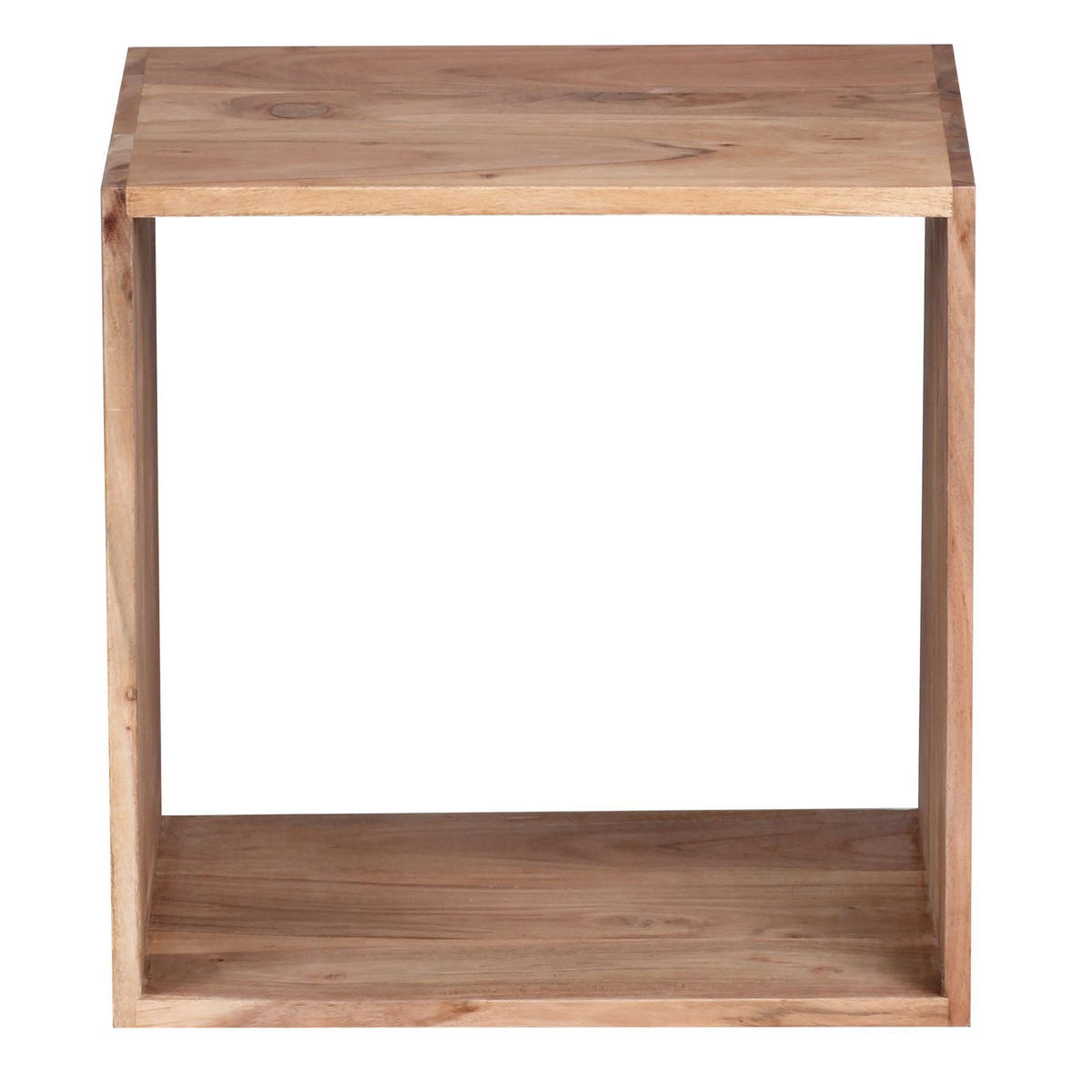 BEISTELLTISCH Massivholz Regalform Cube NAKO, Beige 43x33x43 cm - Beige, Holz (33/43/43cm) - KADIMA DESIGN