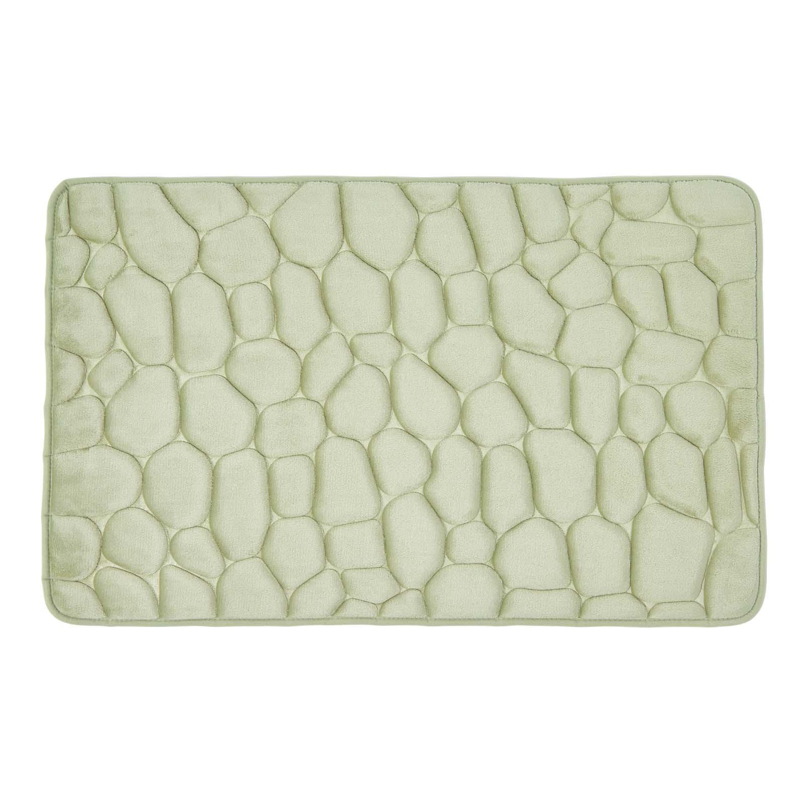 BADEMATTE Memory Foam Kiesel-Design 50/80 cm - Salbeigrün, Textil (50/80cm) - Homescapes