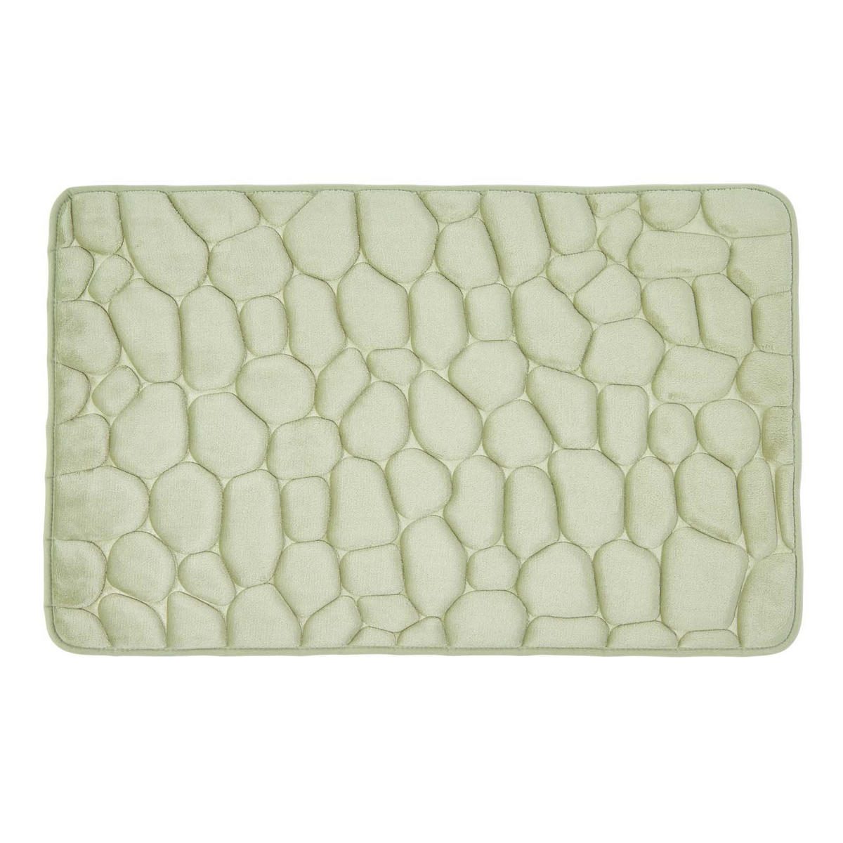 BADEMATTE Memory Foam Kiesel-Design 50/80 cm - Salbeigrün, Textil (50/80cm) - Homescapes